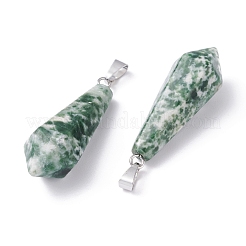 Natural Qinghai Jade Pointed Pendants&nbsp;G-I314-02P-01