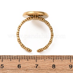 Flower 304 Stainless Steel Cuff Ring Components&nbsp;STAS-P454-05D-G