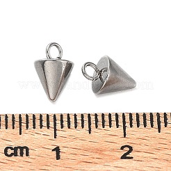 変色しない201ステンレススチールチャーム  コーンチャーム  ステンレス鋼色  9x6mm  穴：1.8mm&nbsp;STAS-M323-30P-1
