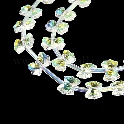 電気メッキガラスビーズセット  虹メッキ  蝶結び  ミックスカラー  7x10x3mm  穴：1mm  約48個/連  19.69''（50センチメートル）&nbsp;EGLA-B007-03A