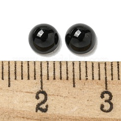 天然石ブラックストーンカボション  半円  5x2.5mm&nbsp;G-Q173-01B-17