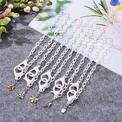Mixed Shapes Christmas Theme Personalized ABS Plastic Cable Chain Necklaces&nbsp;NJEW-JN03401