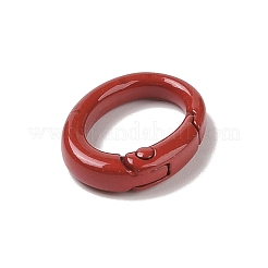 スプレー塗装された合金スプリングゲートリング  オーバル  レッド  19.5x15x4.5mm&nbsp;AJEW-C035-01I