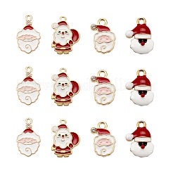 40Pcs 4 Style Christmas Theme Light Gold Alloy Enamel Pendants&nbsp;ENAM-LS0001-61