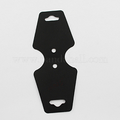プラスチックネックレスディスプレイカード  ブラック  108x44x0.2mm&nbsp;X-PDIS-S011