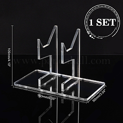 アクリルディスプレイスタンド  リモコン表示用  透明  完成品：9x16x10.5cm  3個/セット&nbsp;ODIS-WH0025-46