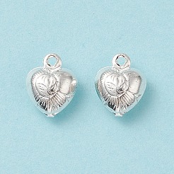304ステンレススチールチャーム  膨らんだ心  銀  9x7x4mm  穴：1mm&nbsp;STAS-F180-03S