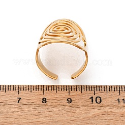 304ステンレススチール製調節可能なカフリング  スパイラル  18KGP本金メッキ  39mm&nbsp;RJEW-D319-03G