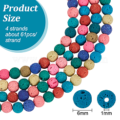 4 Strands Synthetic Lava Rock Beads Strands&nbsp;G-OC0004-22B-02