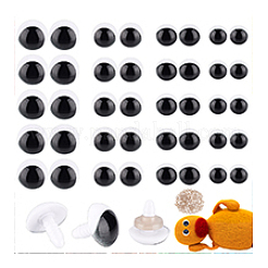 80セット4スタイルの樹脂製アイアクセサリーとドールアイメイキング付き  ガスケット付き  ブラック  10~16mm  20セット/スタイル&nbsp;DIY-PH0029-65