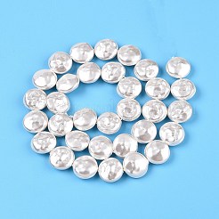 透明スプレー塗装ガラスビーズ連売り  フラットラウンド  フローラルホワイト  13x6mm  穴：0.9mm  約33個/連  16.14~16.54インチ（41~42cm）&nbsp;GLAA-N001-36