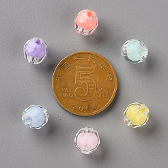 透明なアクリルビーズ  二層ビーズ  多面カット  ラウンド  ミックスカラー  8x7.5mm  穴：2mm  約2000個/500g&nbsp;TACR-S152-17A