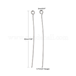 変色しない304ステンレススチール製アイピン  ステンレス鋼色  50mm  穴：2mm  ピン：0.7mm&nbsp;X-STAS-R045-50mm