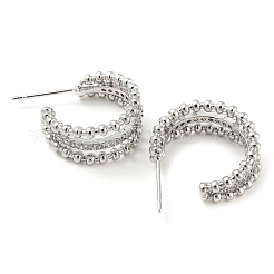 Brass Stud Earrings with Glass&nbsp;EJEW-K264-01P