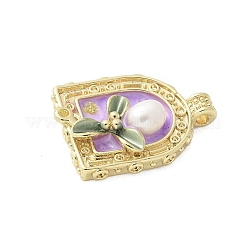 Brass Enamel Pendants&nbsp;KK-F886-01G-07