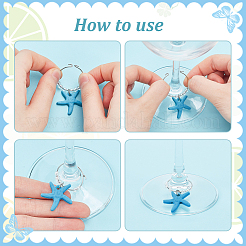 Ocean Theme PVC Wine Glass Charms&nbsp;AJEW-FG0003-98