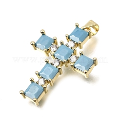 Brass Pave Cubic Zirconia Pendants&nbsp;CU-CBAE7DF-11G-C05