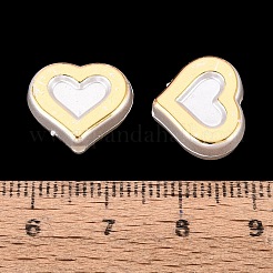 ABSプラスチックパール調ビーズ  ゴールドライン入り  ハート  乳白色  12.5x14.5x5mm  穴：1.8mm  約820個/500g&nbsp;PL-N007-37