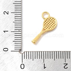 925スターリングシルバーペンダント  ゴールドカラー  スタンプ925個付き  バドミントンラケット  9.5x17x1mm  穴：2.5mm&nbsp;STER-Z012-04G-01