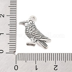 チベット風合金鳥ペンダント  カドミウムフリー＆鉛フリー  アンティークシルバー  18x19x5.5mm  穴：2mm&nbsp;TIBEP-1425-AS-LF