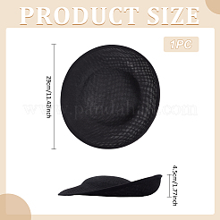 リネンミニハットファシネーターベース  DIY 工芸品のヘアアクセサリーの装飾  ブラック  290x45mm&nbsp;AJEW-WH0561-32A