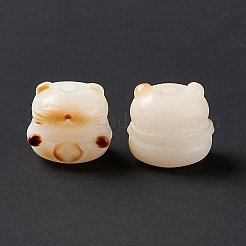 彫刻された天然菩提根ビーズ  ブッダ釈迦ビーズ  猫の形  チョコレート  12x12x11mm  穴：1.7mm&nbsp;FIND-C012-02A