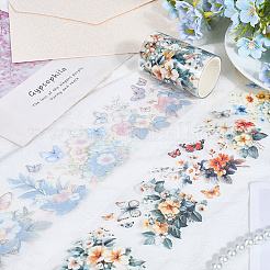 2Rolls 2 Colors Flower Pattern Planner Stickers PET Adhesive Tape&nbsp;DIY-CN0001-42A