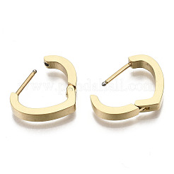304ステンレススチール製ハギーフープピアス  ハート  18KGP本金メッキ  14.5x16x3mm  ピン：0.8mm&nbsp;STAS-R115-24G