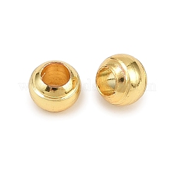 真鍮ビーズ  ロンデル  長持ちメッキ  ラックめっき  18KGP本金メッキ  4x3mm  穴：1.8mm&nbsp;KK-H093-04G