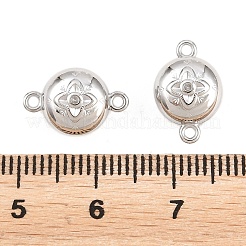 ループ付き304ステンレススチール製マグネット留め具  丸い穴  花付きフラットラウンド  9x14x7.5mm  穴：1.2mm  0.9mmのラインストーンに適する&nbsp;STAS-P452-04E-P