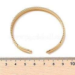 女性用304ステンレススチールカフバングル  18KGP本金メッキ  葉  内径：2-1/8インチ（5.45cm）&nbsp;BJEW-B120-03G-03