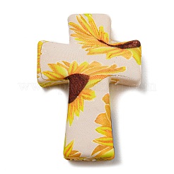 Cross with Flower Silicone Focal Beads&nbsp;SIL-G006-02A