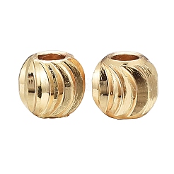 PVD Vacuum Plating Brass Corrugated Round Spacer Beads Set&nbsp;KK-LS0001-10C-G