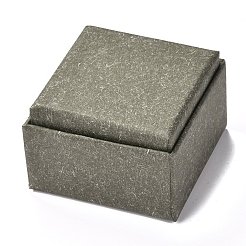 四角い紙のアクセサリー箱  スナップカバー  スポンジマット付き  指輪とブレスレットの包装用  オリーブ  5.8x5.8x3.9cm&nbsp;X1-CON-G013-01C