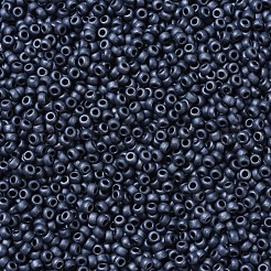 MIYUKIラウンドロカイユビーズ  日本製シードビーズ  11/0  （rr2001)マットガンメタル  2x1.3mm  穴：0.8mm  約50000個/ポンド&nbsp;SEED-G007-RR2001
