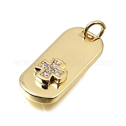 Brass Micro Pave Clear Cubic Zirconia Pendants&nbsp;CU-CBAEEA8-29G