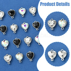 18Pcs 3 Colors Alloy Glass Links/Connectors&nbsp;GLAA-FS0001-95