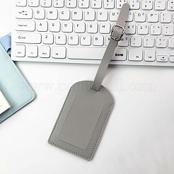 カットホロー 4個 PUレザー ラゲッジタグ  鉄のクラスプ付  旅行IDラベル  スーツケース名札  銀  111x70mm&nbsp;OFST-CL0001-01A-01