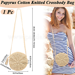 1Pc Papyrus Cotton Knitted Crossbody Bags&nbsp;AJEW-BBC0002-27B