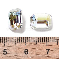 K9ガラスラインストーンカボション  尖ったバック＆バックメッキ  長方形  ライトクリスタルアブ  10x8x5.5mm&nbsp;GLAA-H034-07D-001LA