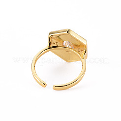 Brass Micro Pave Clear Cubic Zirconia Cuff Rings&nbsp;RJEW-S045-084-NR