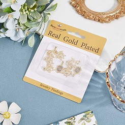 8Pcs 4 Styles Brass Micro Pave Cubic Zirconia Pendants&nbsp;KK-BBC0019-64