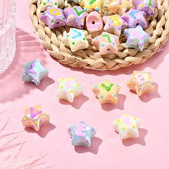20Pcs 5 Colors Opaque Acrylic Beads&nbsp;ACRC-CJ0001-01