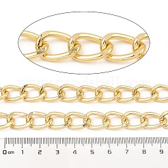 酸化アルミニウムカーブチェーン  溶接されていない  スプールで  ゴールドカラー  16x10.5x2mm  約32.81フィート（10m）/ロール&nbsp;CHA-D001-05G