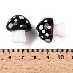手作りランプワークビーズ連売り  キノコ  ココナッツブラウン  22~23x19.5~20.5x19.5mm  穴：0.6~1mm  約20個/連  17.32''（44センチメートル）&nbsp;LAMP-T021-13B