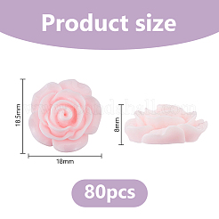 80Pcs Opaque Resin Cabochons&nbsp;RESI-DC0001-61C