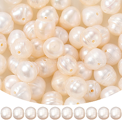 天然養殖淡水真珠ビーズ100個  ポテト  ビスク  6x5mm  穴：0.6mm&nbsp;PEAR-LT0001-17