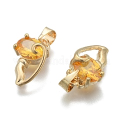 Brass Cubic Zirconia Kitten Pendants&nbsp;ZIRC-P016-M
