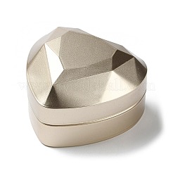 ハート型のプラスチックリング収納ボックス  内側にベルベットとLEDライトが付いたジュエリーリングギフトケース  淡いチソウ  7.15x6.4x4.35cm&nbsp;CON-C020-01E