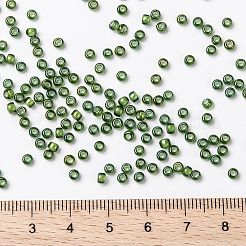 MIYUKIラウンドロカイユビーズ  日本製シードビーズ  （rr3764)派手な裏地付きシャルトリューズ  8/0  3mm  穴：1mm  約2111~2277個/50g&nbsp;SEED-X0055-RR3764